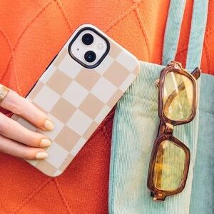 Casley neutral checkerboard iPhone 14 Pro case